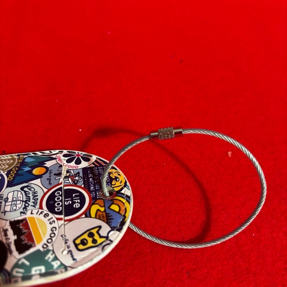 Life is Good Colorful Graphic Collage Design Luggage Tag - Picture 3 of 8